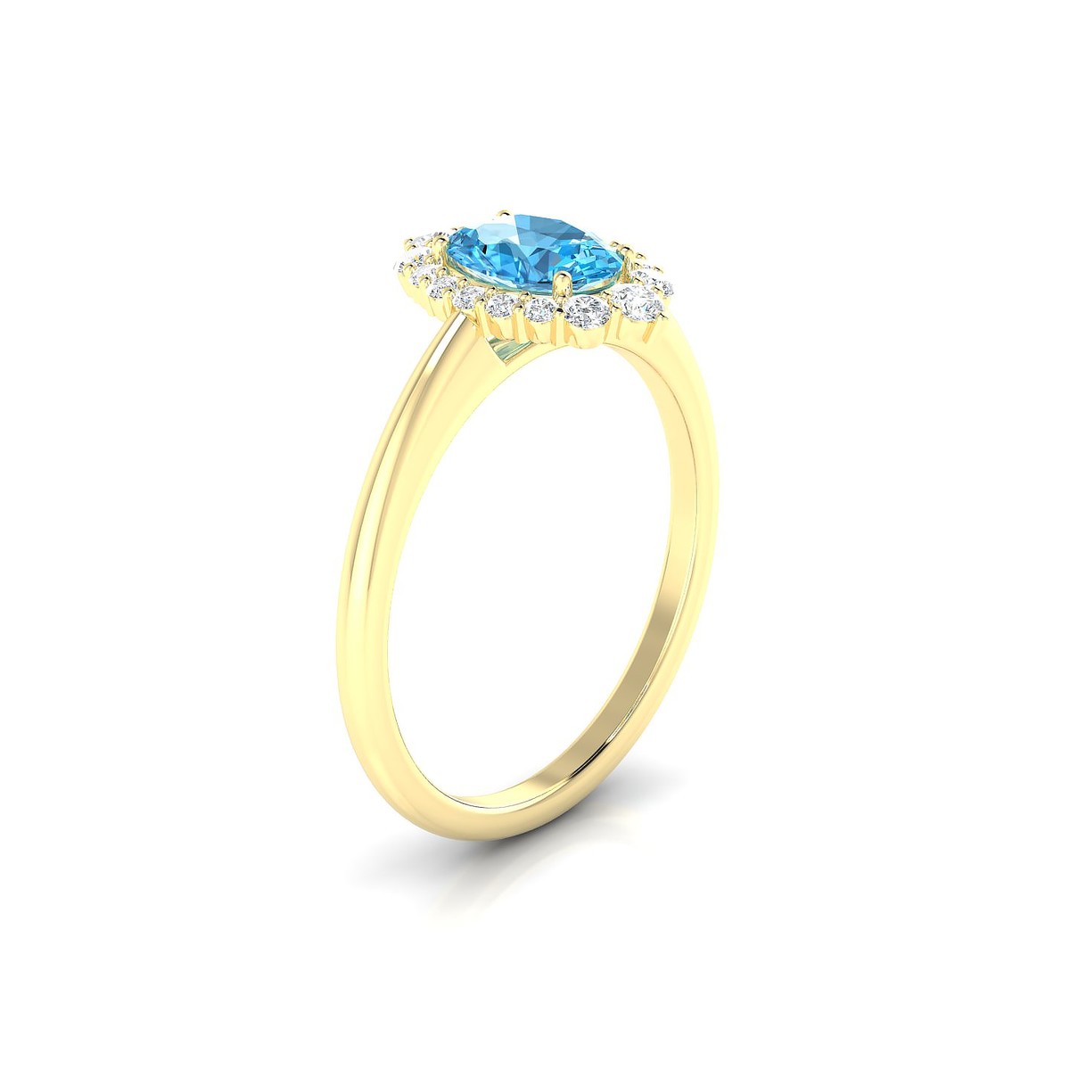Romance | 18k Yellow Gold 7 x 5 mm Oval Topaz Ring