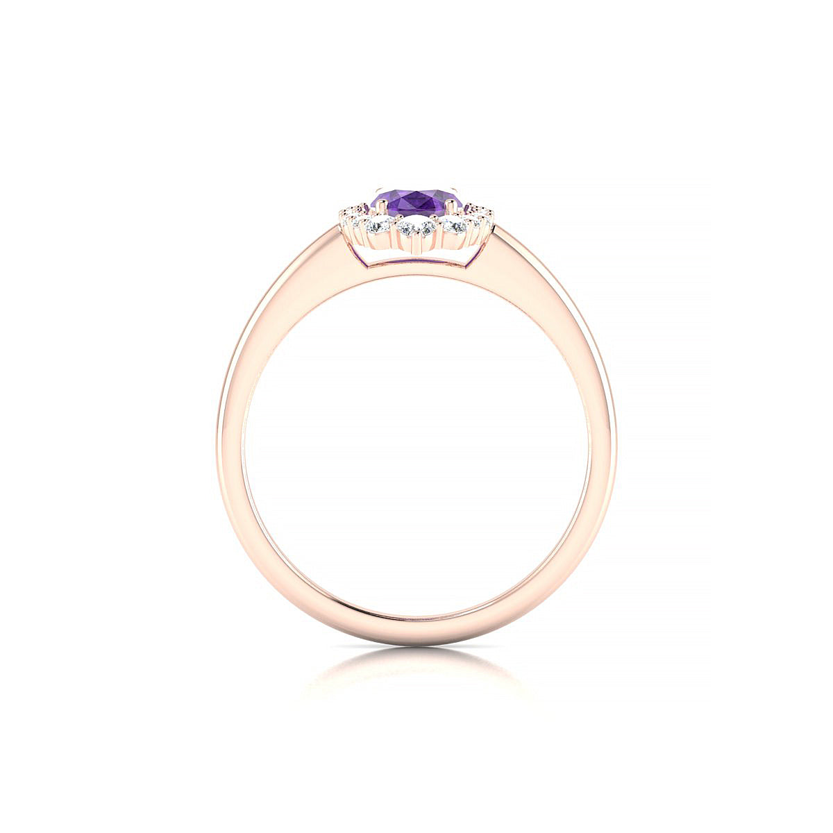 Romance | 18k Rose Gold 7 x 5 mm Oval Amethyst Ring