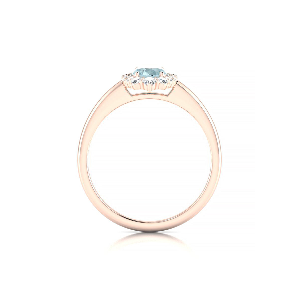 Romance | 18k Rose Gold 7 x 5 mm Oval Aquamarine Ring