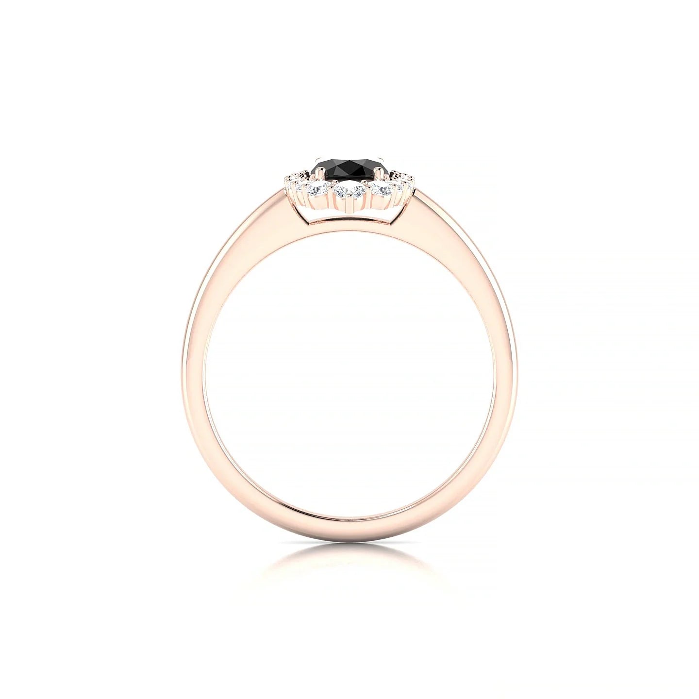 Romance | 18k Rose Gold 7 x 5 mm Oval Black Diamond Ring
