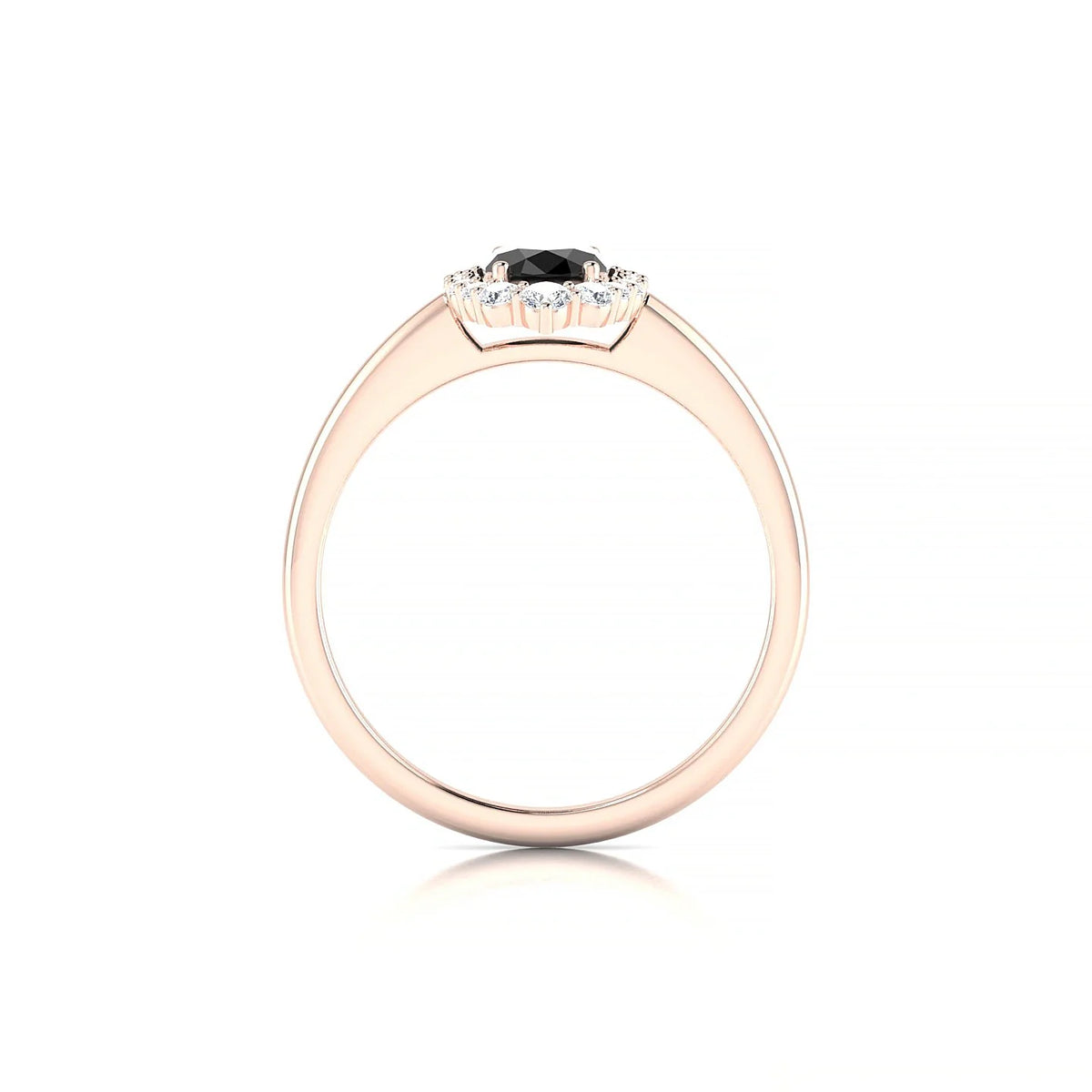 Romance | 18k Rose Gold 7 x 5 mm Oval Black Diamond Ring
