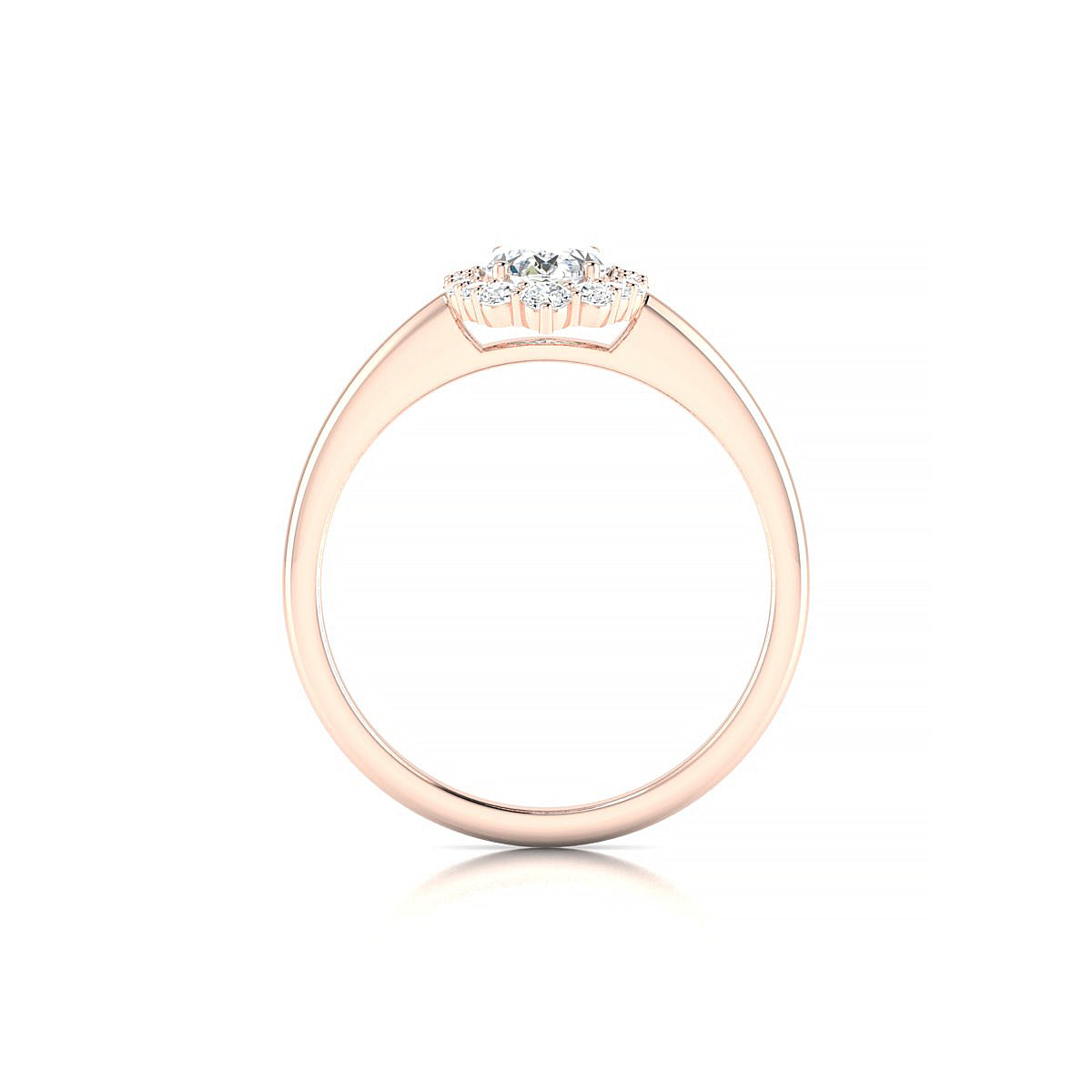 Romance | 18k Rose Gold 7 x 5 mm Oval Diamond Ring