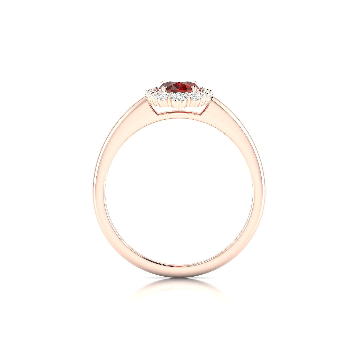 Romance | 18k Rose Gold 7 x 5 mm Oval Garnet Ring