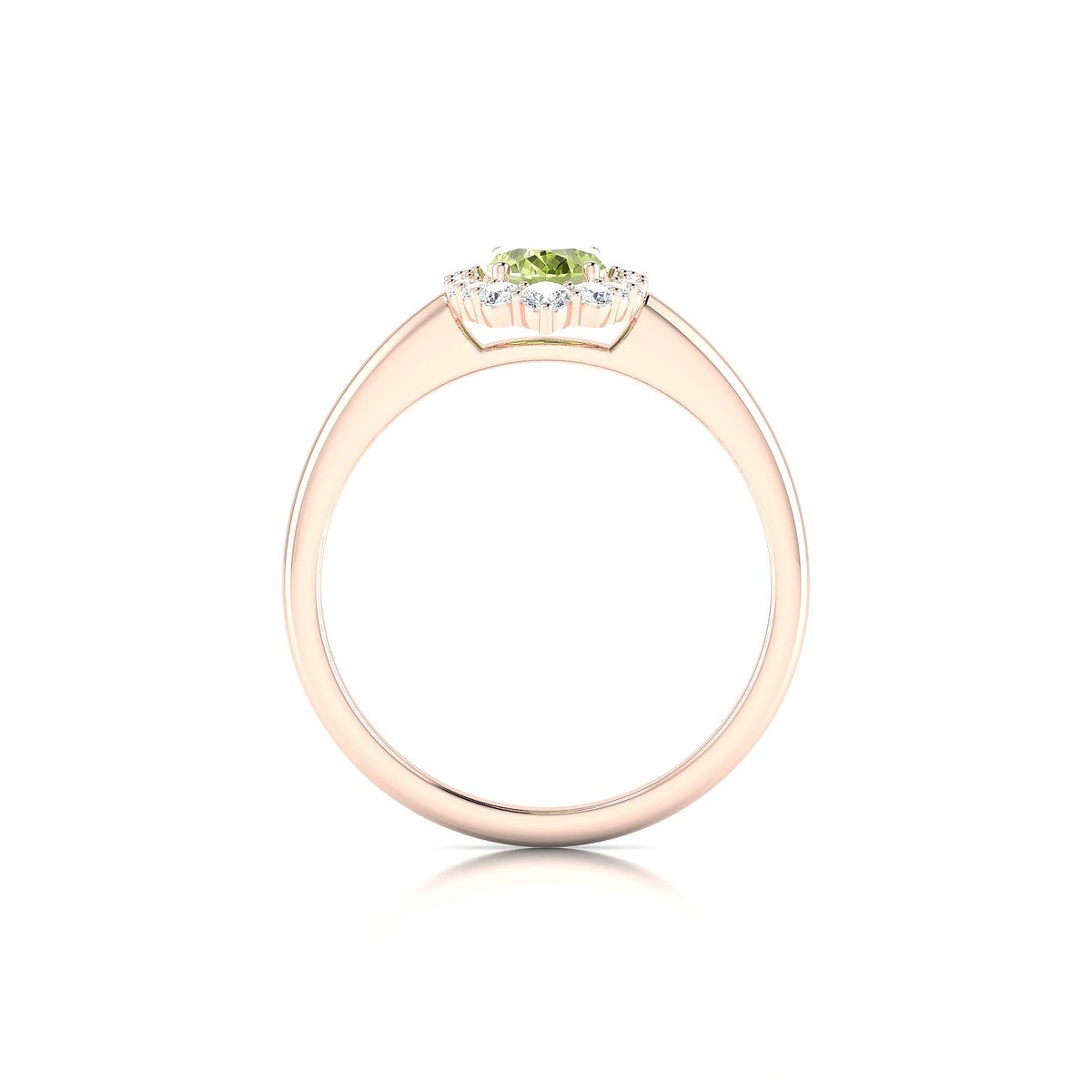 Romance | 18k Rose Gold 7 x 5 mm Oval Peridot Ring