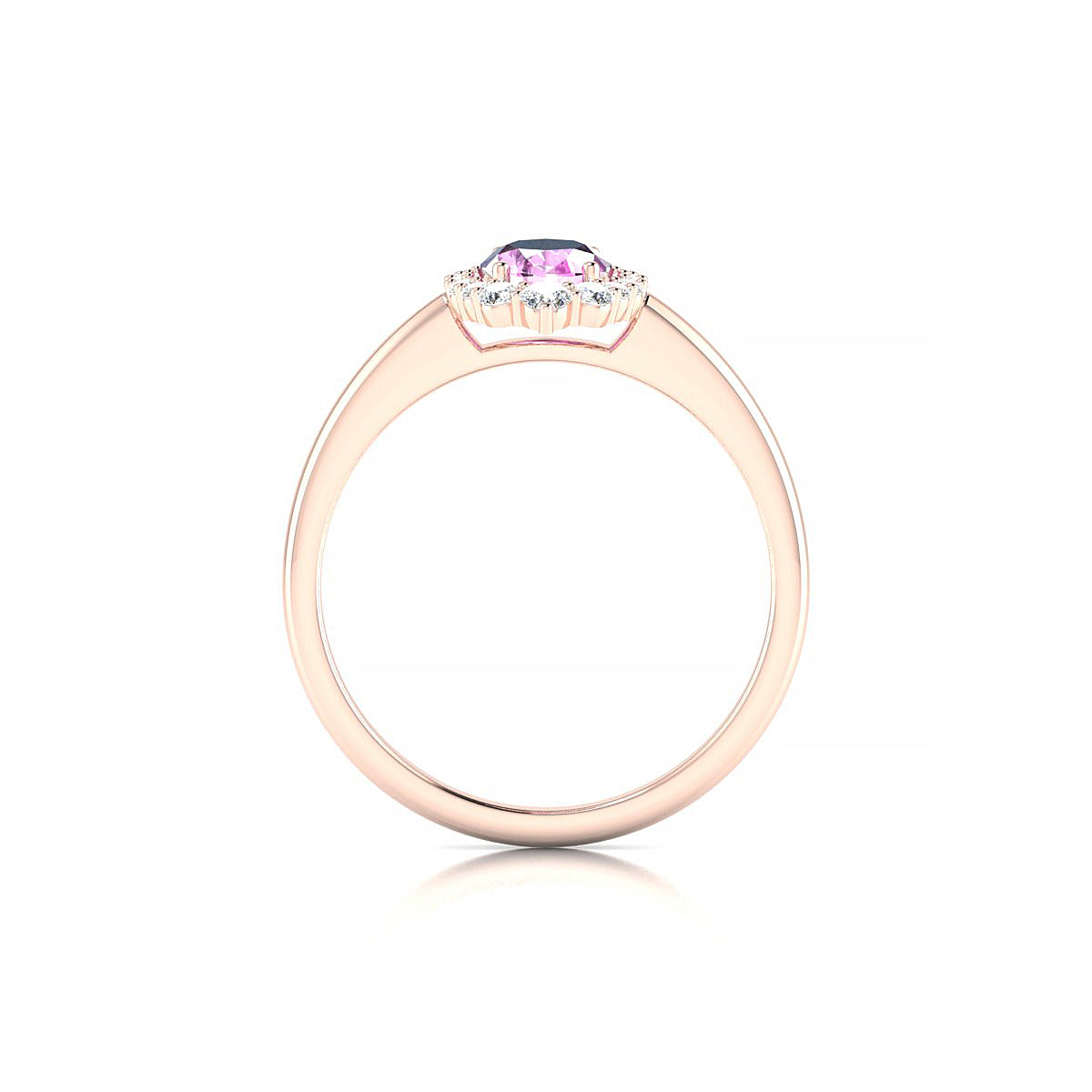 Romance | 18k Rose Gold 7 x 5 mm Oval Pink Sapphire Ring
