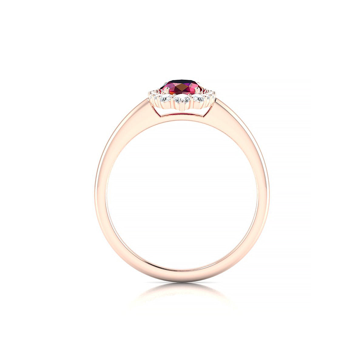 Romance | 18k Rose Gold 7 x 5 mm Oval Ruby Ring