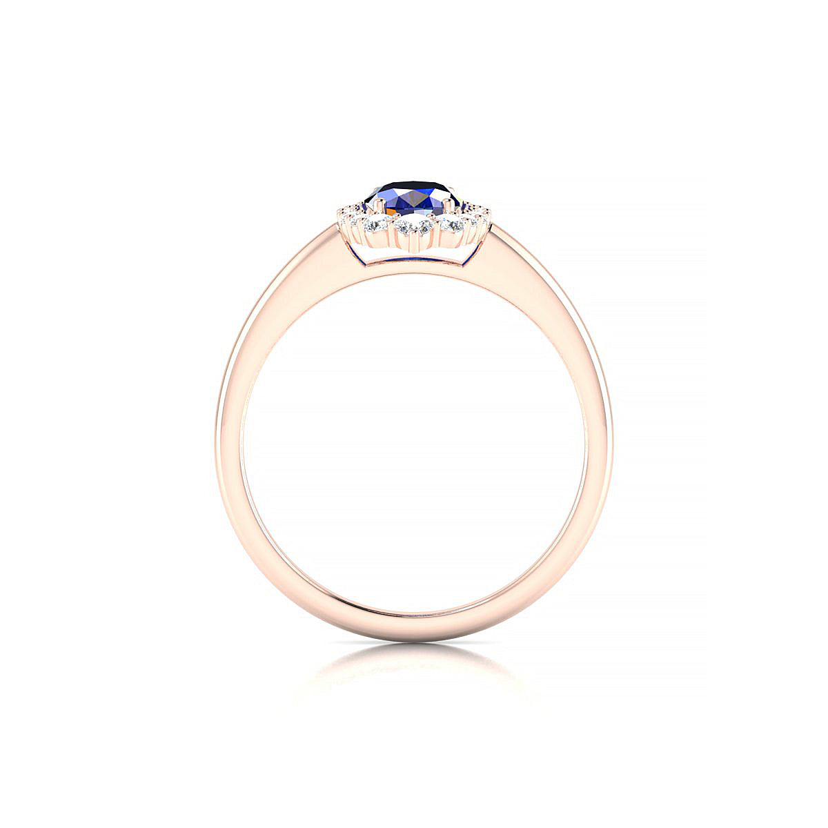 Romance | 18k Rose Gold 7 x 5 mm Oval Sapphire Ring