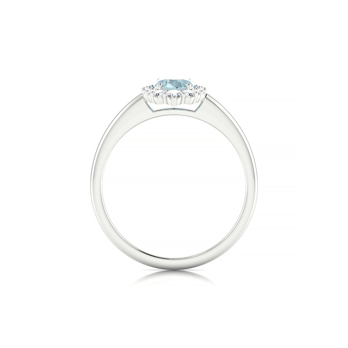 Romance | 18k White Gold 7 x 5 mm Oval Aquamarine Ring