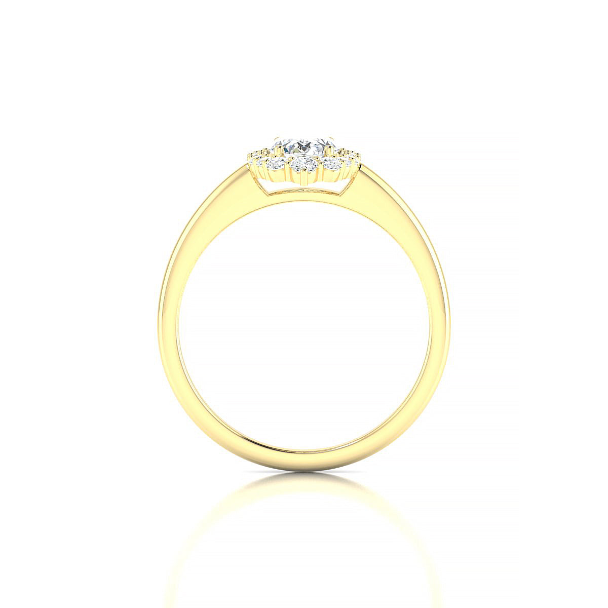Romance | 18k Yellow Gold 7 x 5 mm Oval Diamond Ring