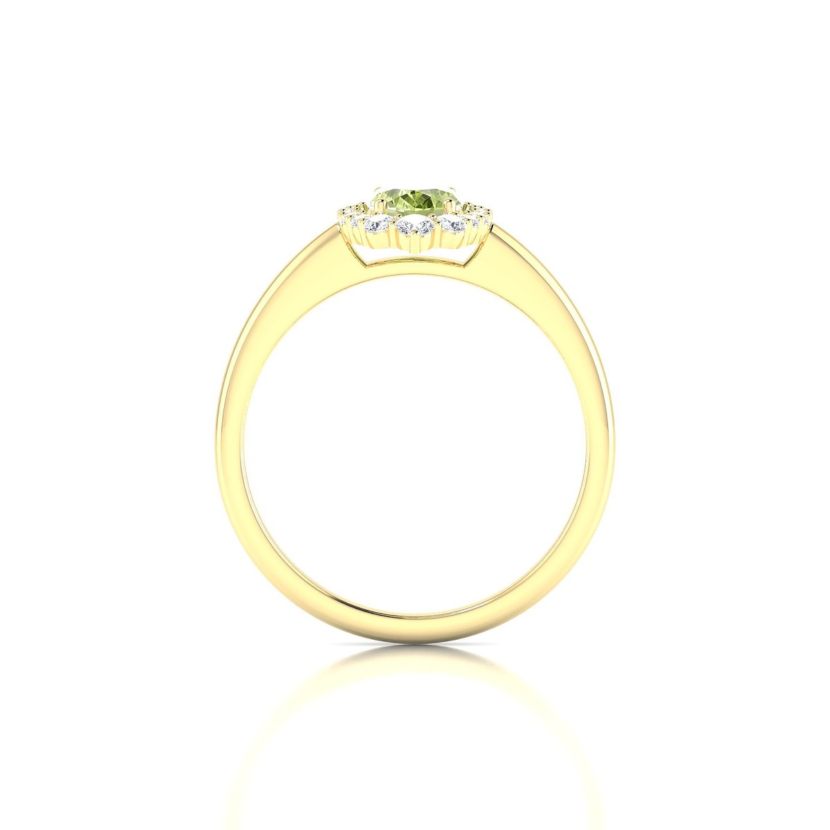 Romance | 18k Yellow Gold 7 x 5 mm Oval Peridot Ring