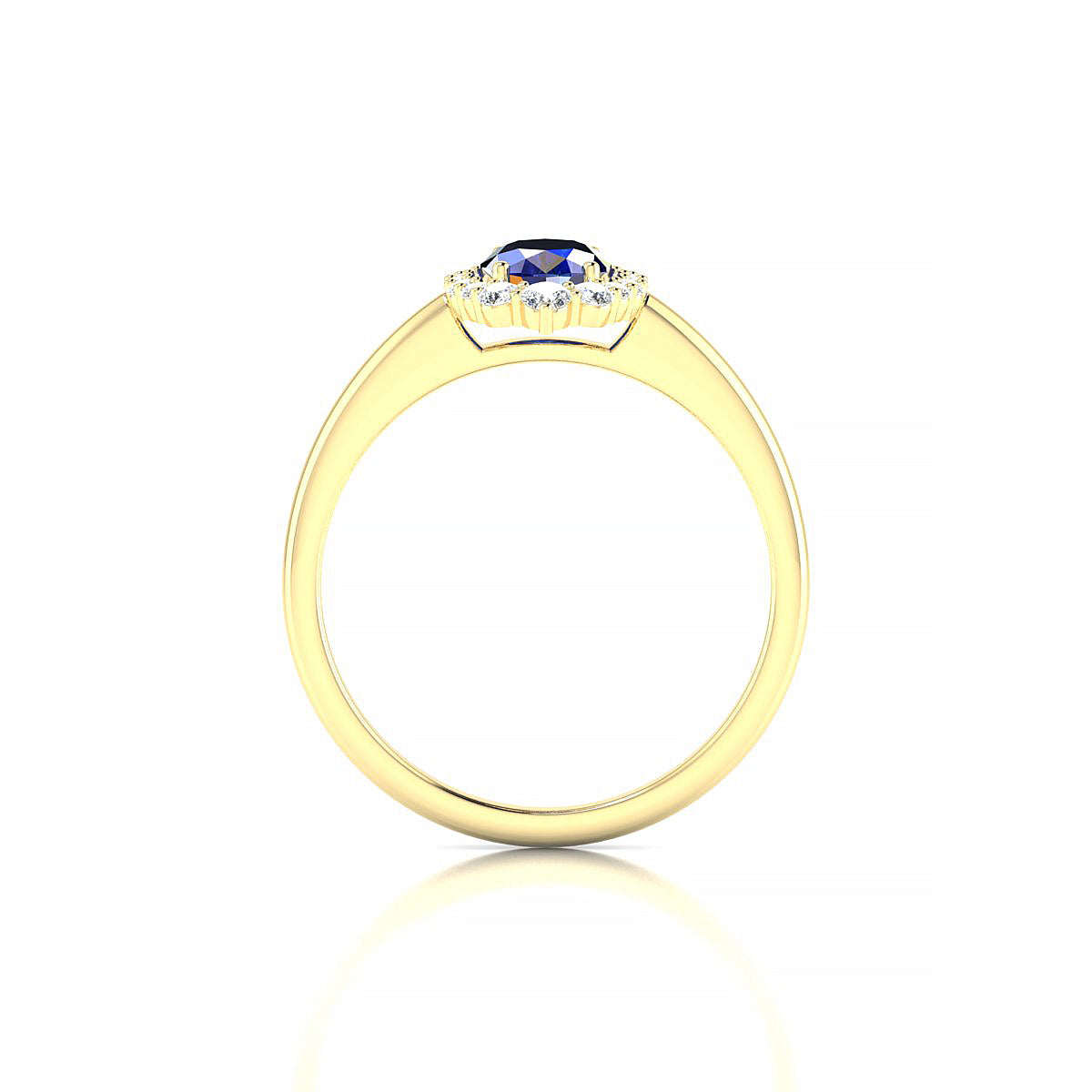 Romance | 18k Yellow Gold 7 x 5 mm Oval Sapphire Ring
