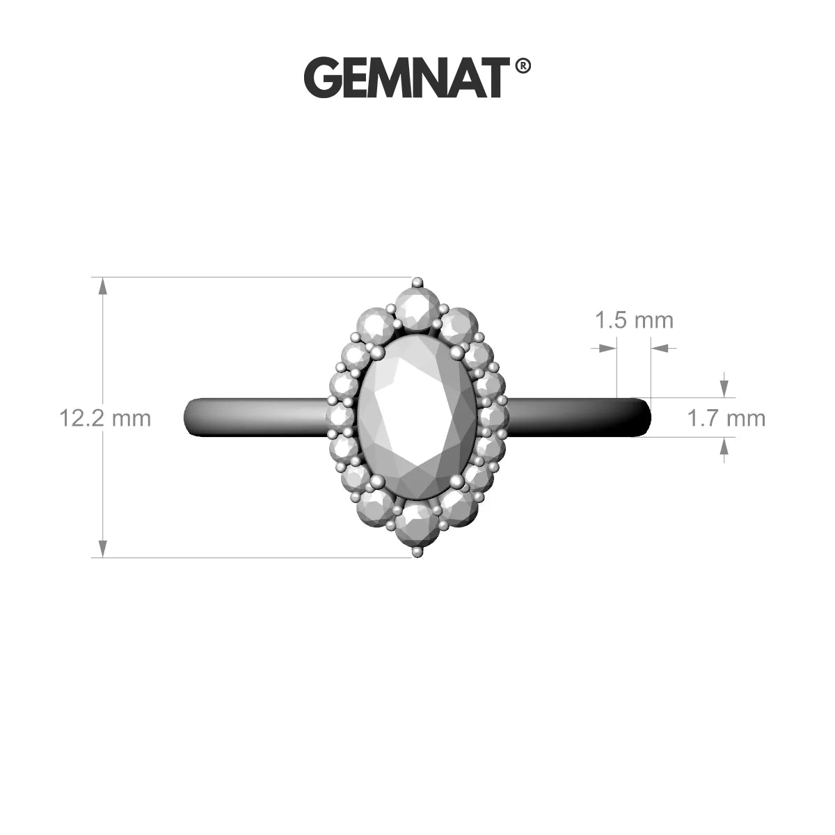 Romance | 18k White Gold 7 x 5 mm Oval Pink Sapphire Ring