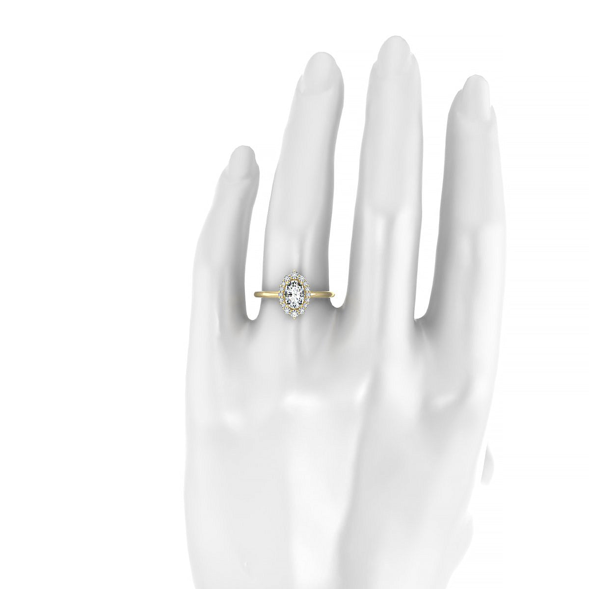 Romance | 18k Yellow Gold 7 x 5 mm Oval Diamond Ring