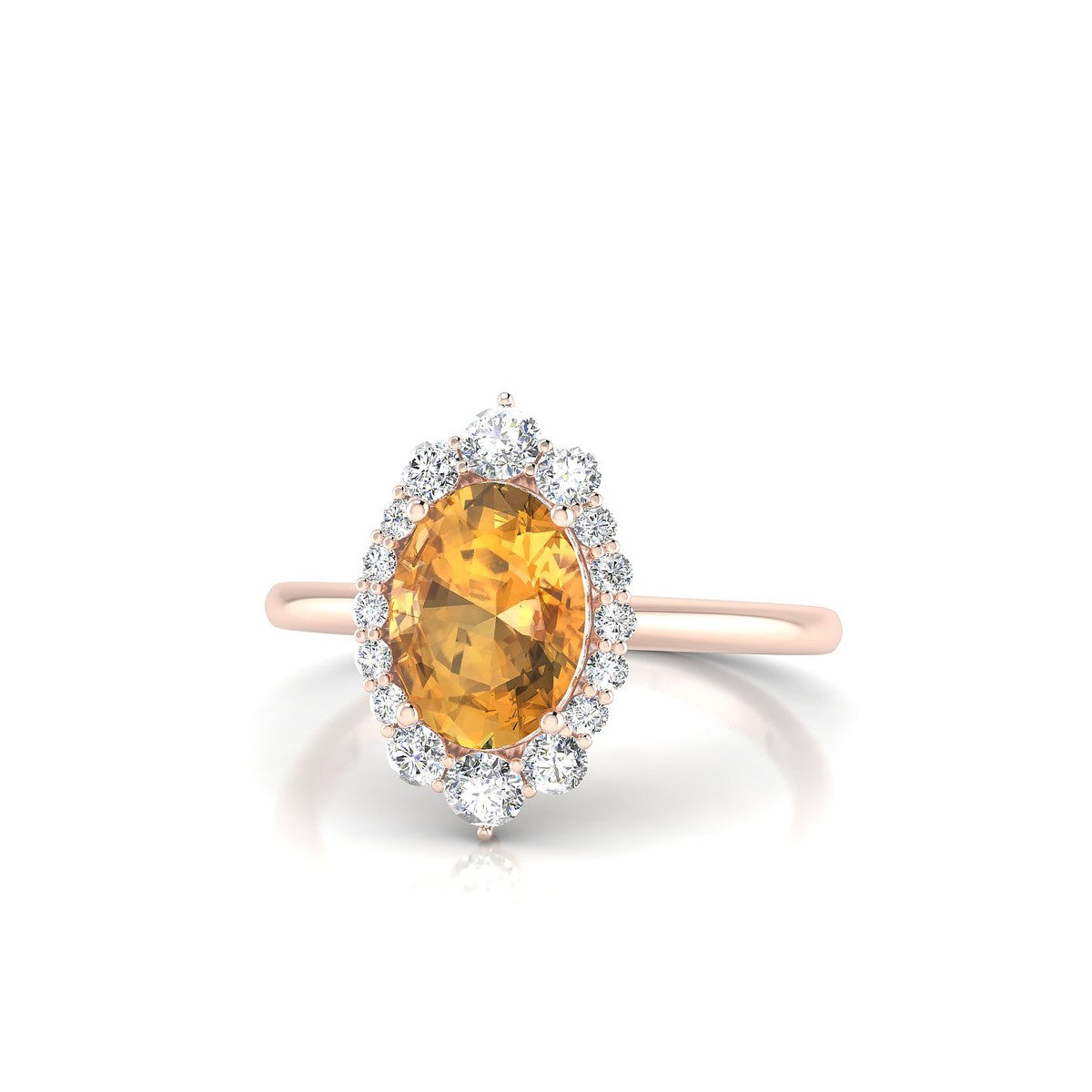Romance | 18k Rose Gold 8 x 6 mm Oval Citrine Ring