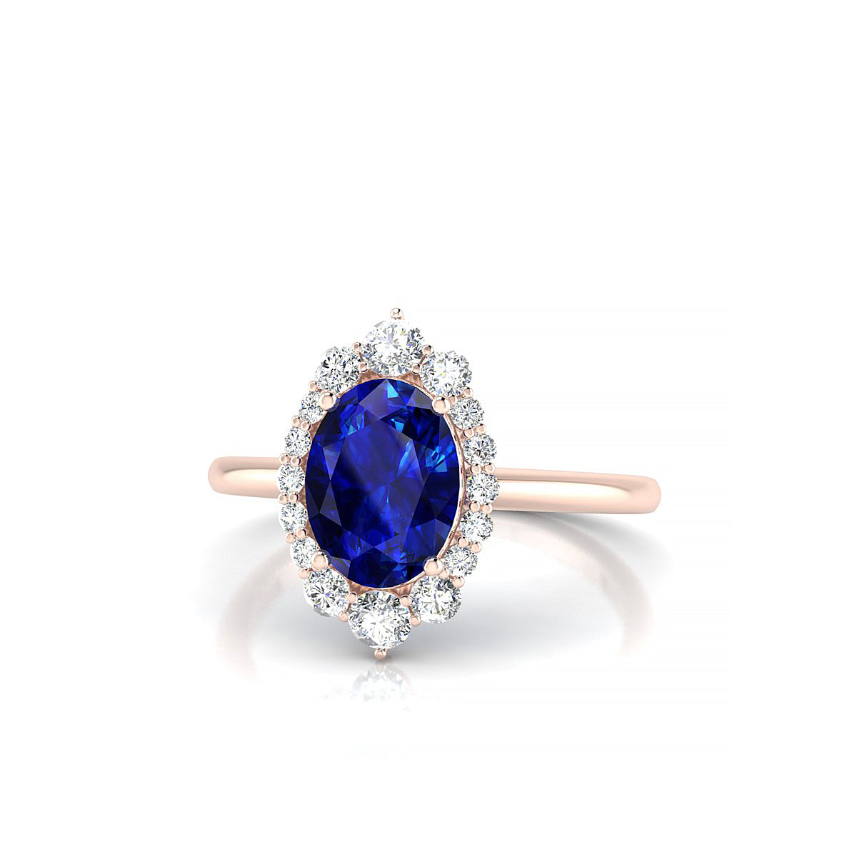 Romance | 18k Rose Gold 8 x 6 mm Oval Sapphire Ring