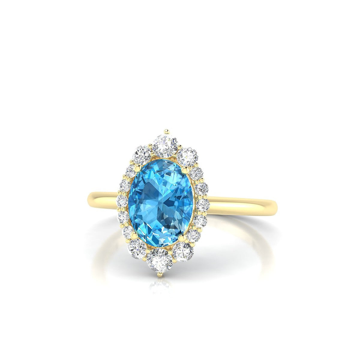 Romance | 18k Yellow Gold 8 x 6 mm Oval Topaz Ring