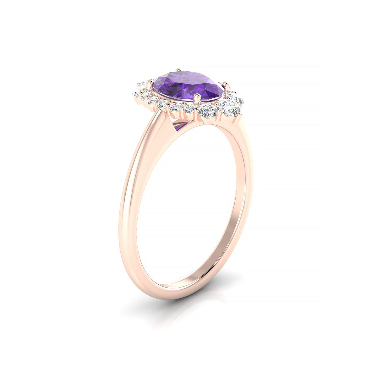 Romance | 18k Rose Gold 8 x 6 mm Oval Amethyst Ring