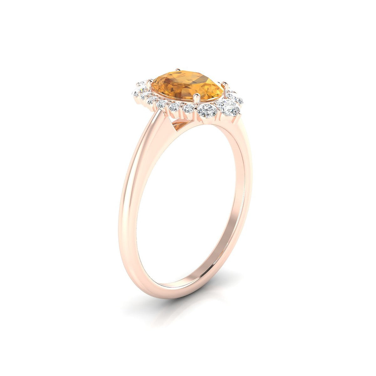 Romance | 18k Rose Gold 8 x 6 mm Oval Citrine Ring