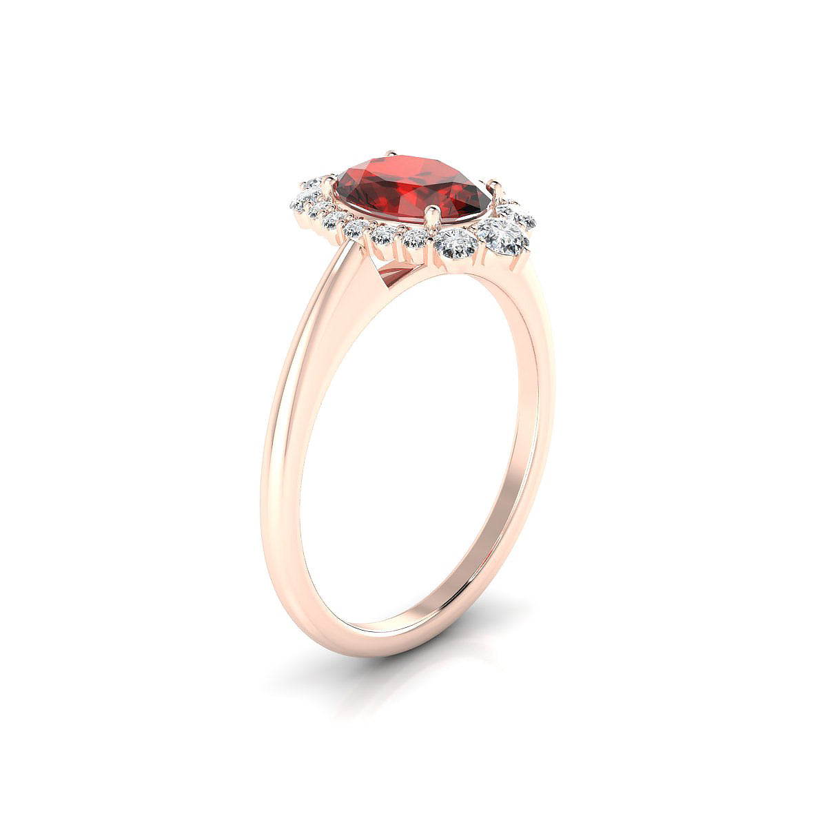 Romance | 18k Rose Gold 8 x 6 mm Oval Garnet Ring