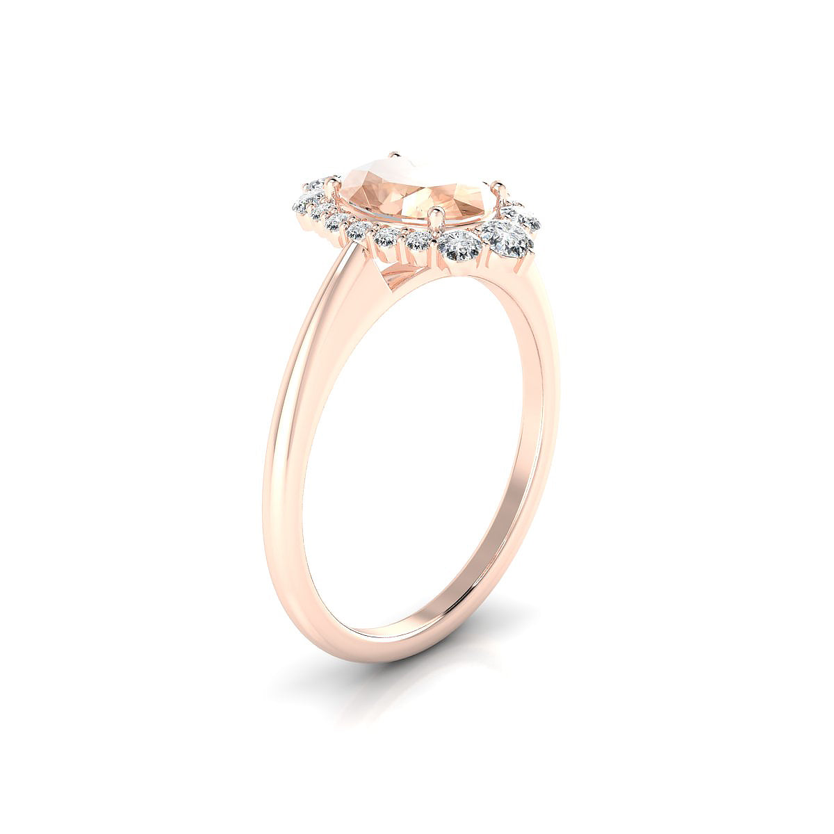 Romance | 18k Rose Gold 8 x 6 mm Oval Morganite Ring