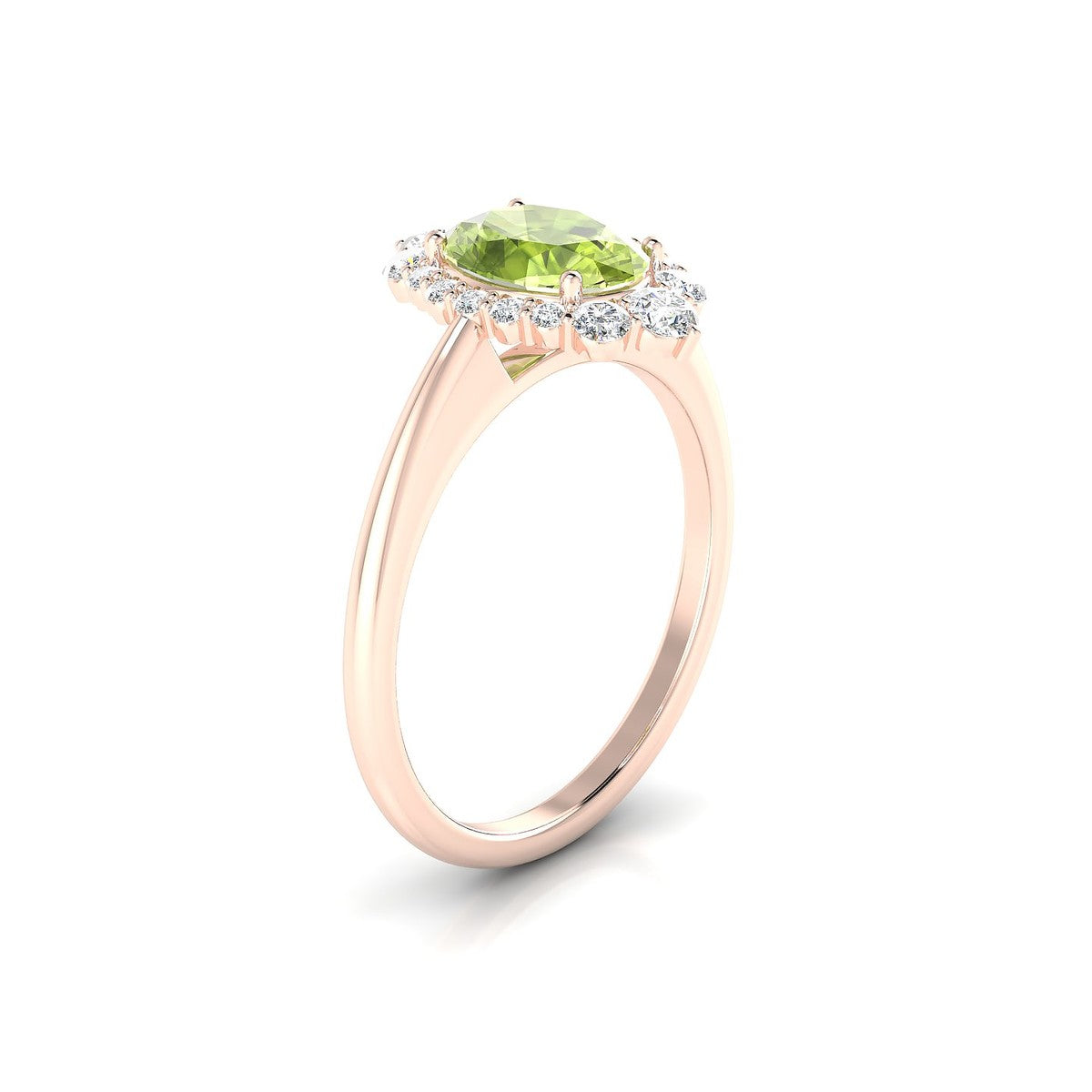 Romance | 18k Rose Gold 8 x 6 mm Oval Peridot Ring