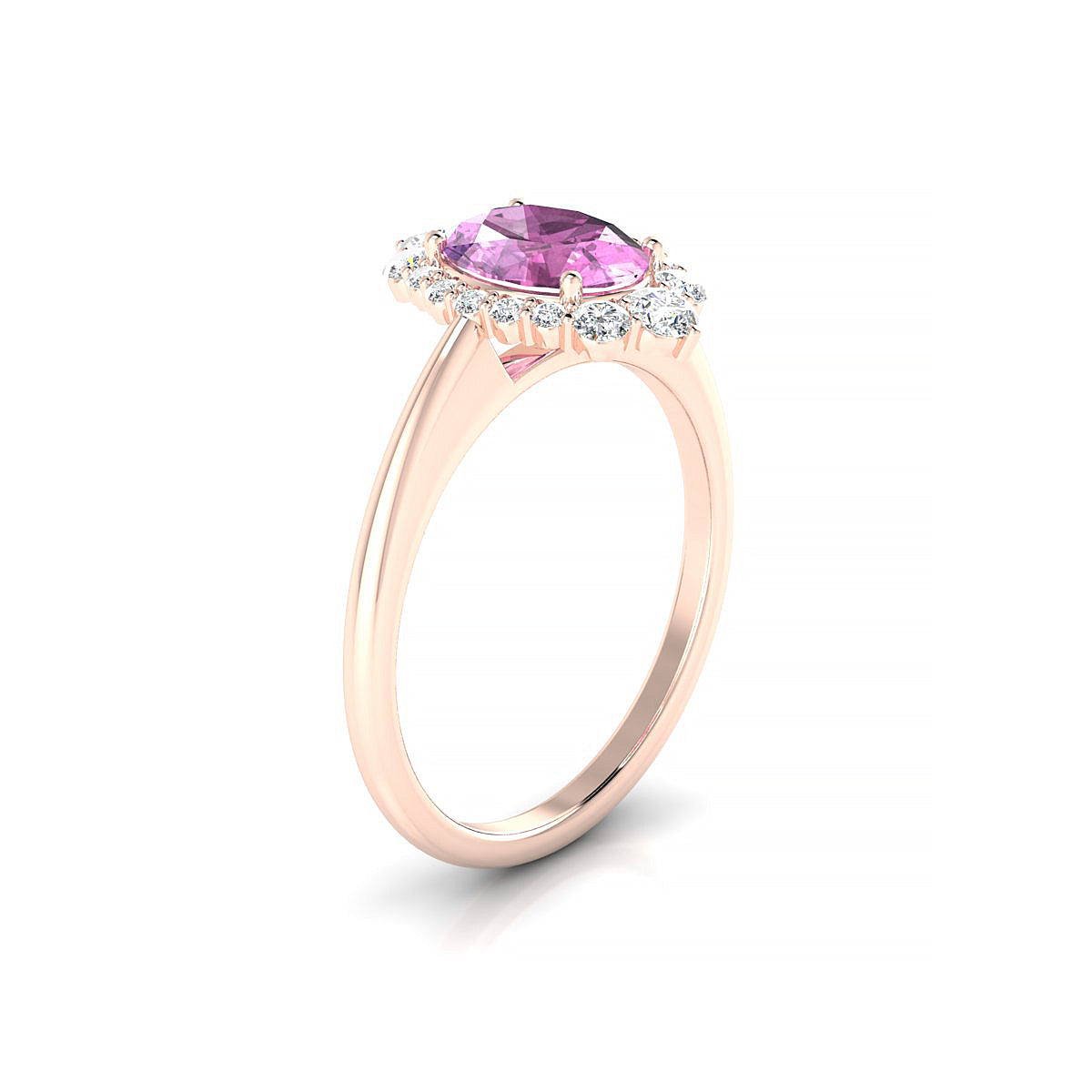 Romance | 18k Rose Gold 8 x 6 mm Oval Pink Sapphire Ring