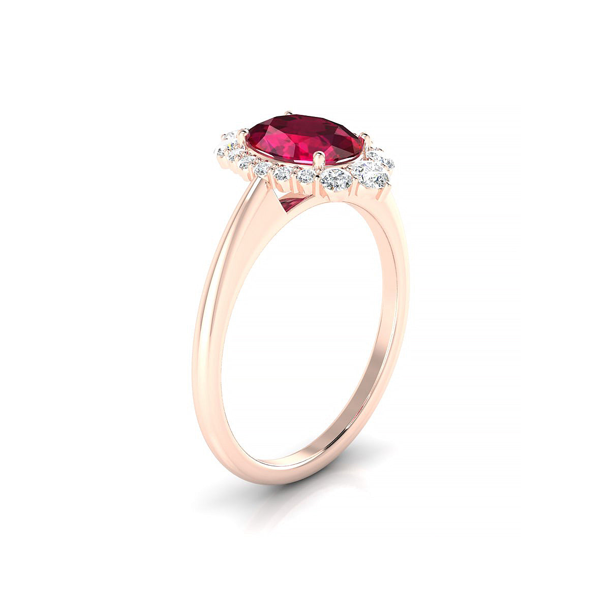 Romance | 18k Rose Gold 8 x 6 mm Oval Ruby Ring