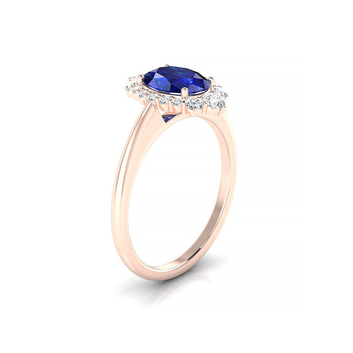Romance | 18k Rose Gold 8 x 6 mm Oval Sapphire Ring