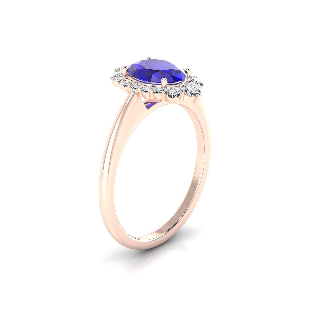 Romance | 18k Rose Gold 8 x 6 mm Oval Tanzanite Ring