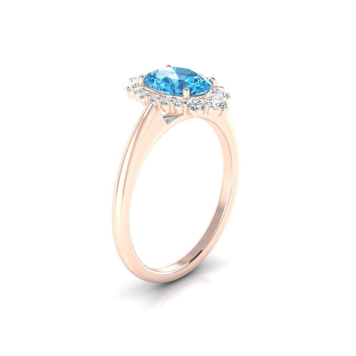 Romance | 18k Rose Gold 8 x 6 mm Oval Topaz Ring