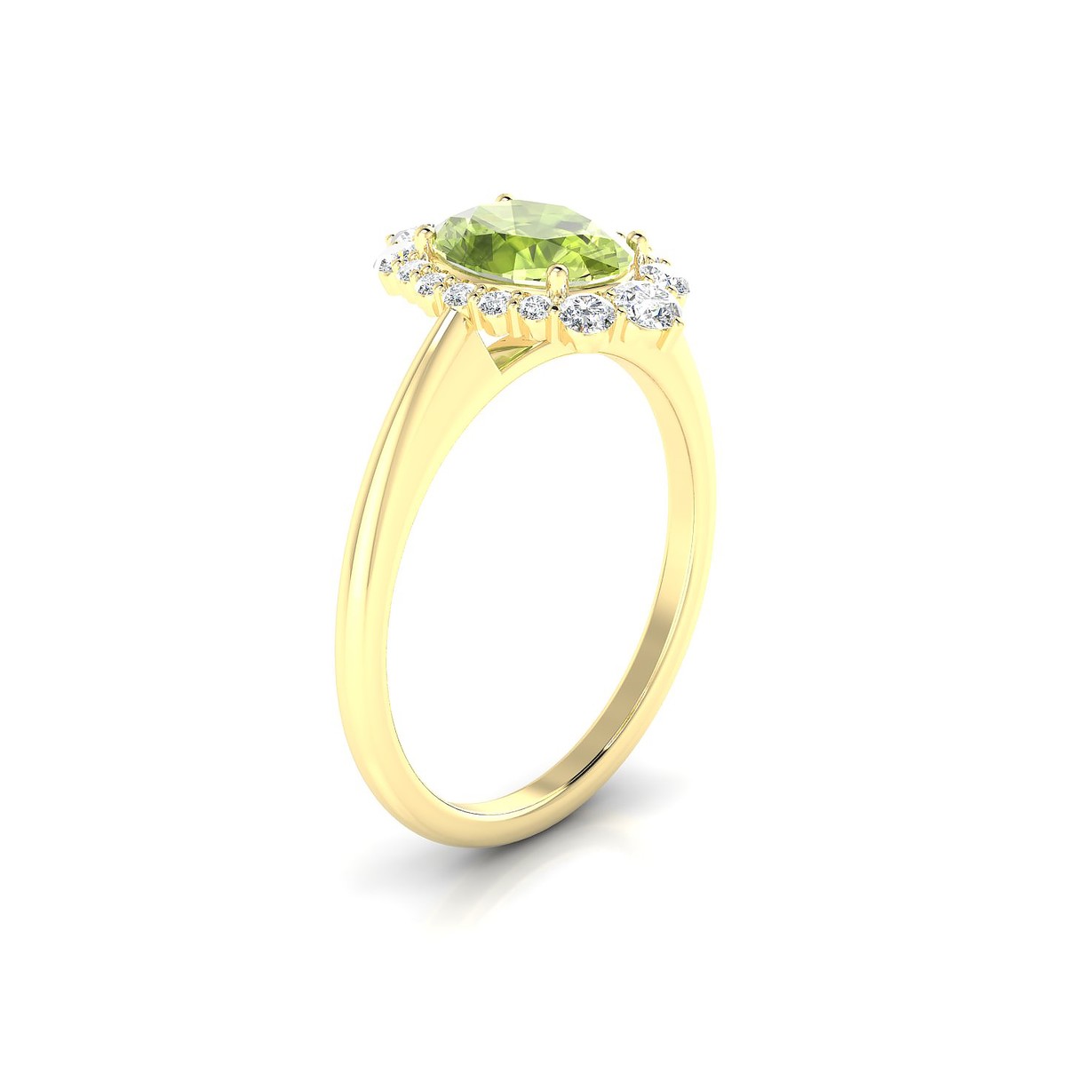 Romance | 18k Yellow Gold 8 x 6 mm Oval Peridot Ring