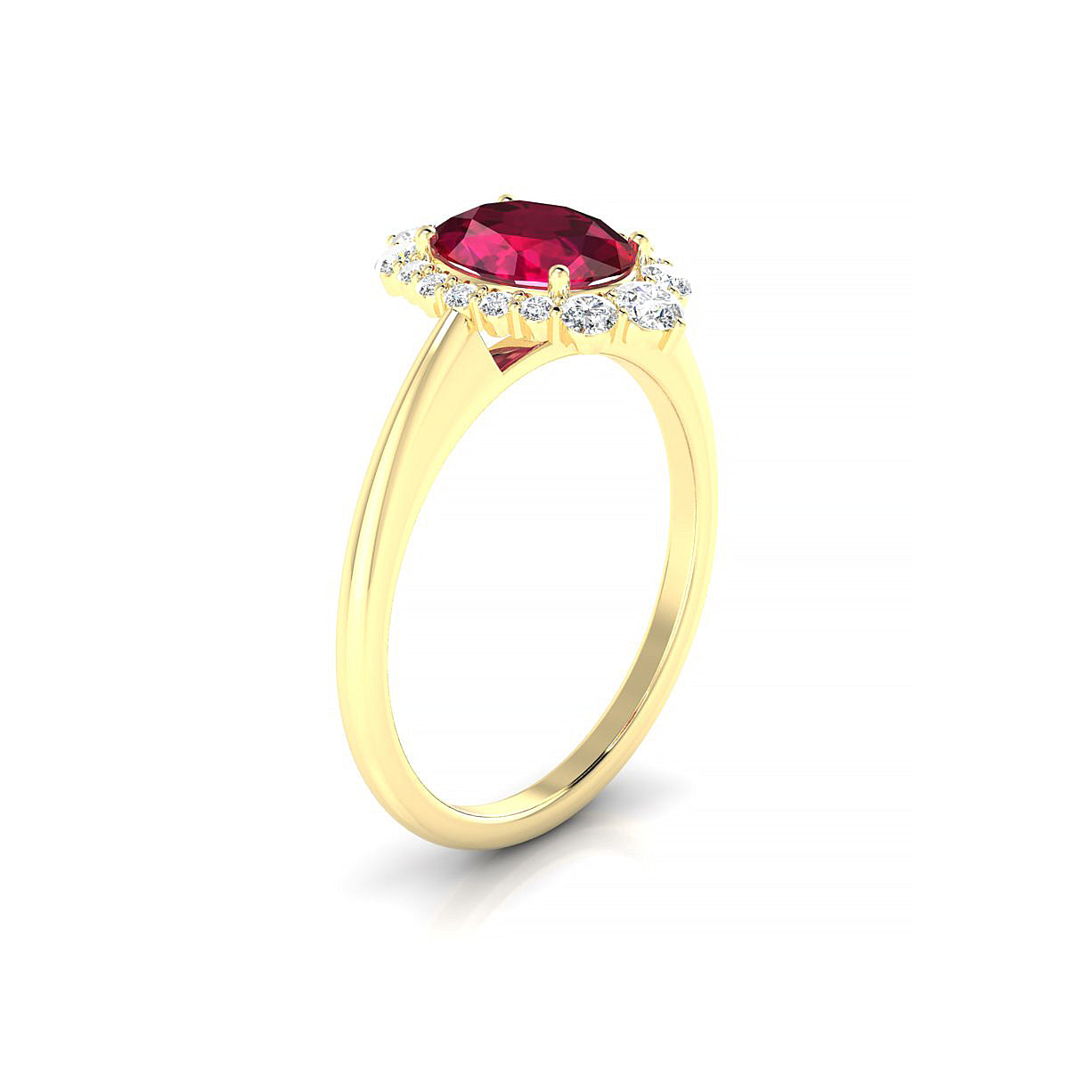 Romance | 18k Yellow Gold 8 x 6 mm Oval Ruby Ring