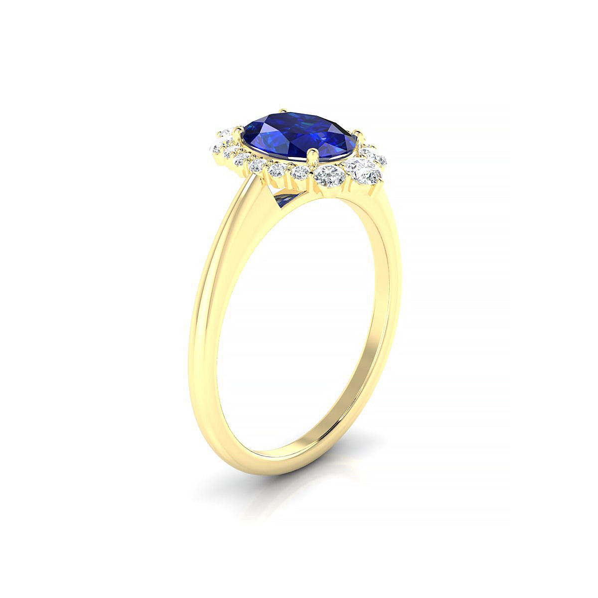 Romance | 18k Yellow Gold 8 x 6 mm Oval Sapphire Ring