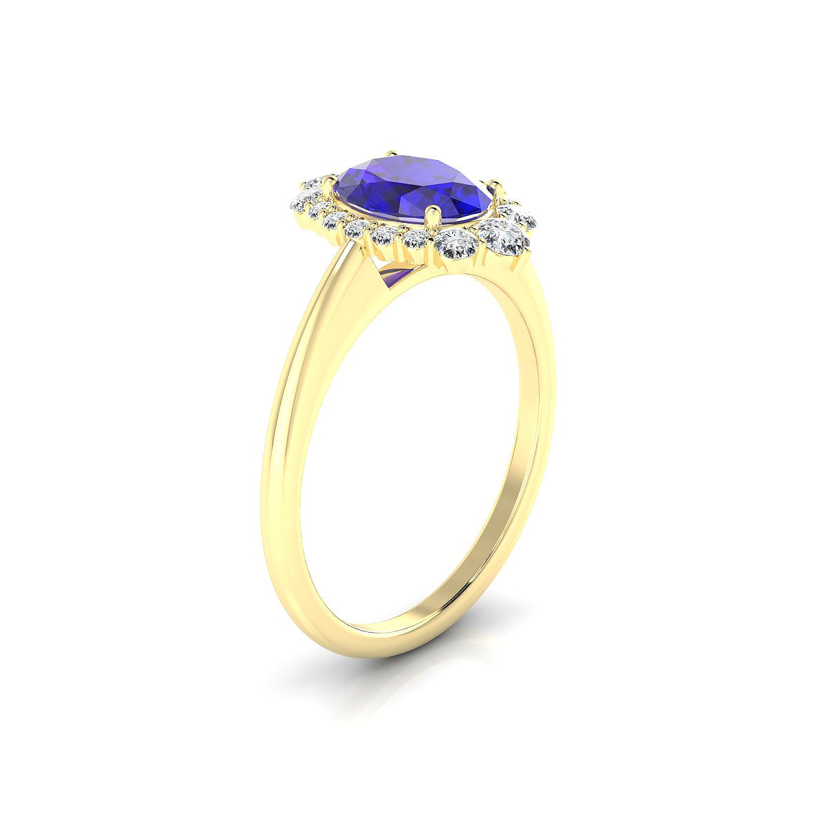 Romance | 18k Yellow Gold 8 x 6 mm Oval Tanzanite Ring