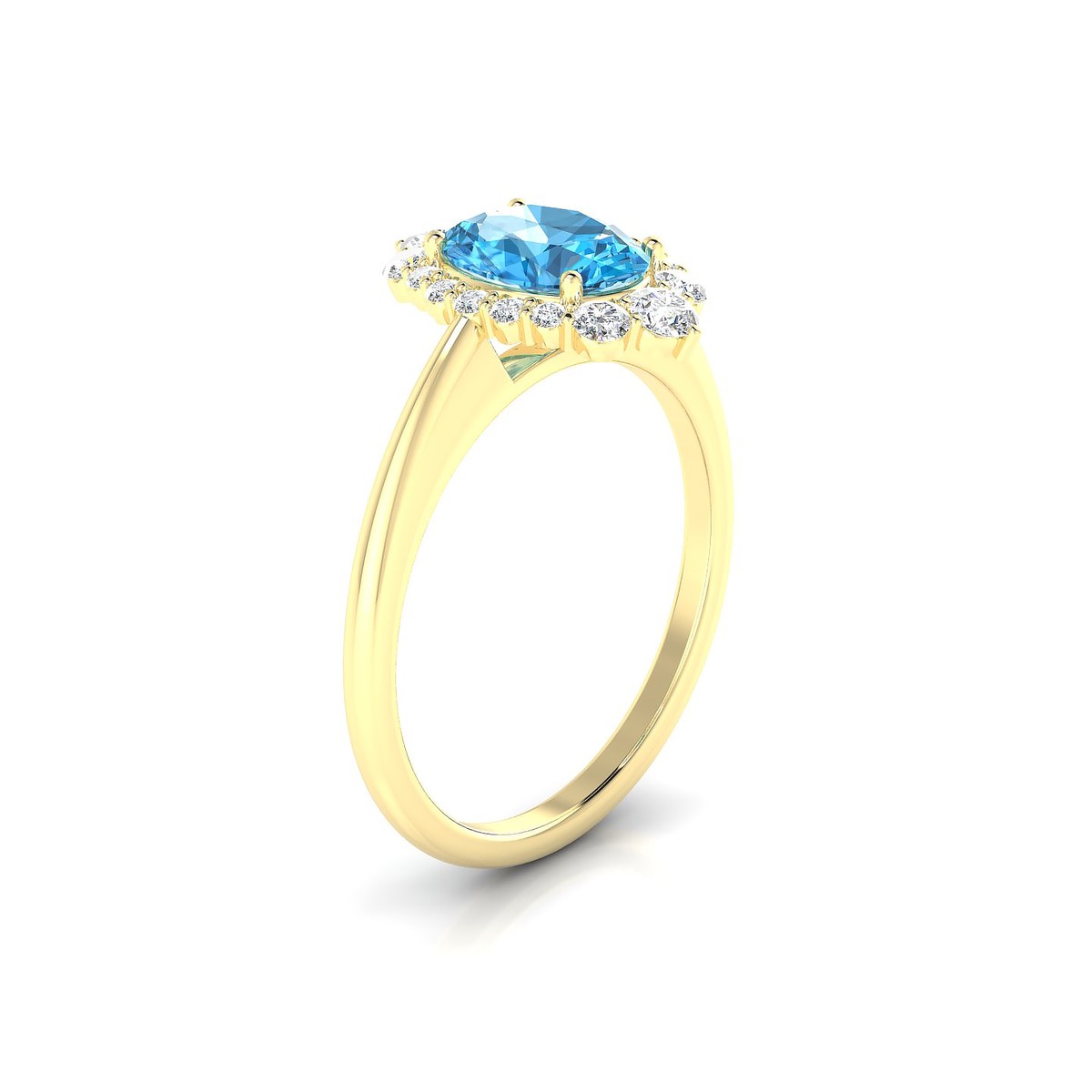 Romance | 18k Yellow Gold 8 x 6 mm Oval Topaz Ring