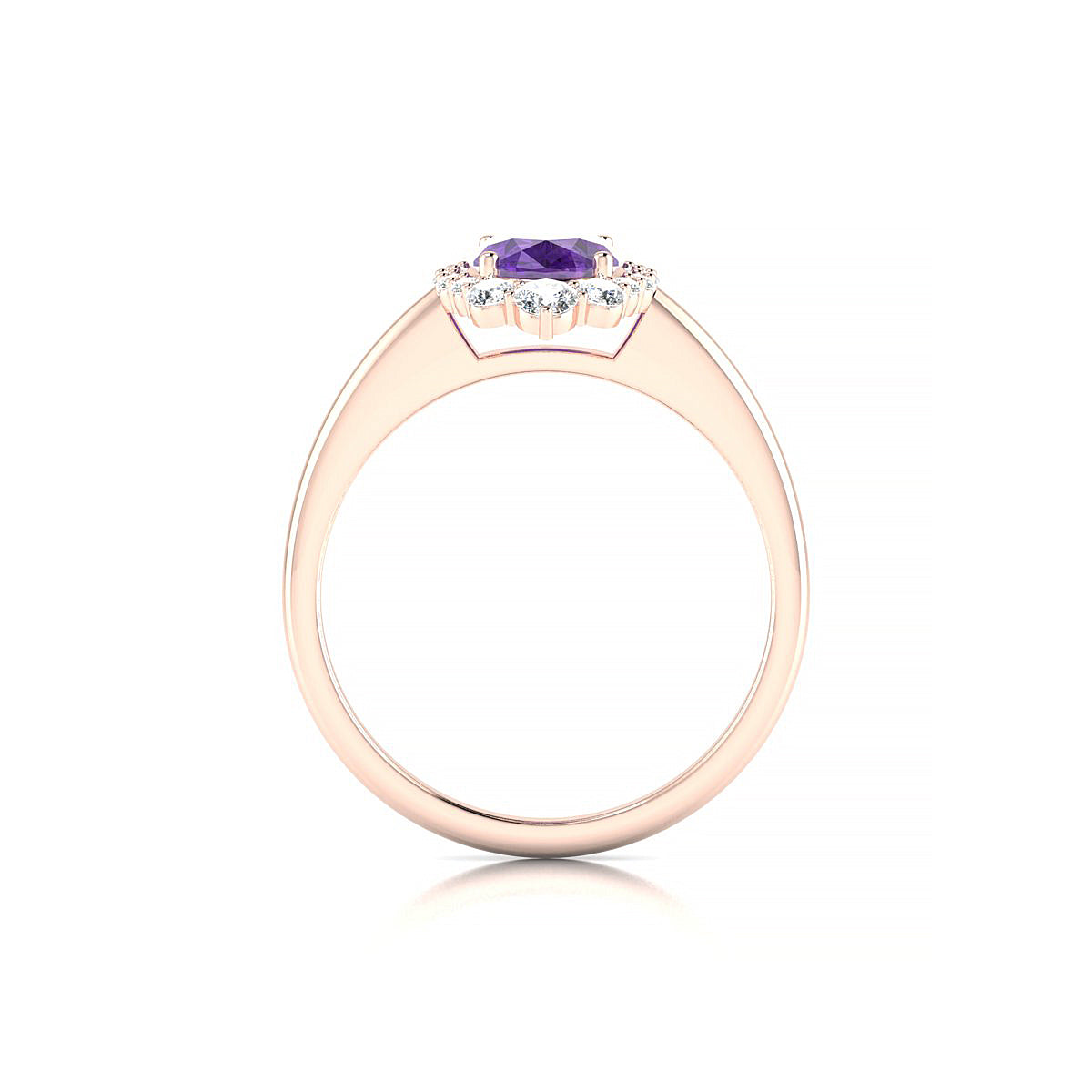 Romance | 18k Rose Gold 8 x 6 mm Oval Amethyst Ring