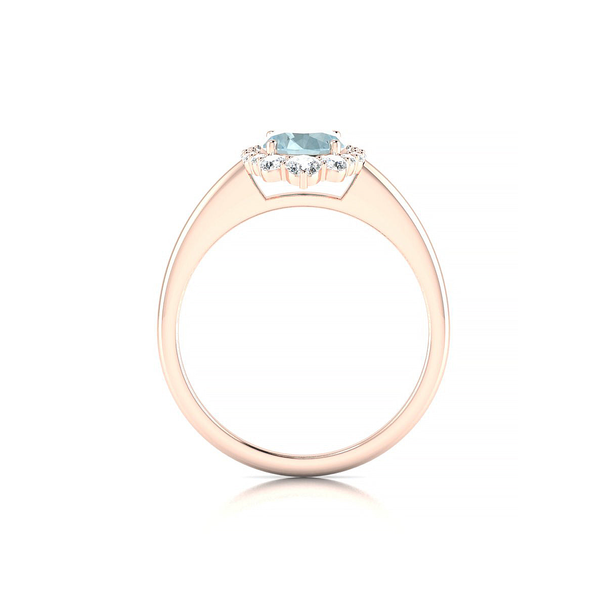 Romance | 18k Rose Gold 8 x 6 mm Oval Aquamarine Ring
