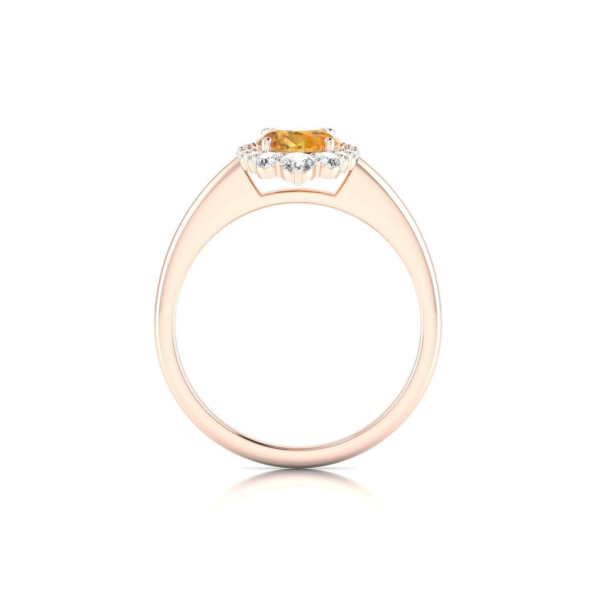 Romance | 18k Rose Gold 8 x 6 mm Oval Citrine Ring