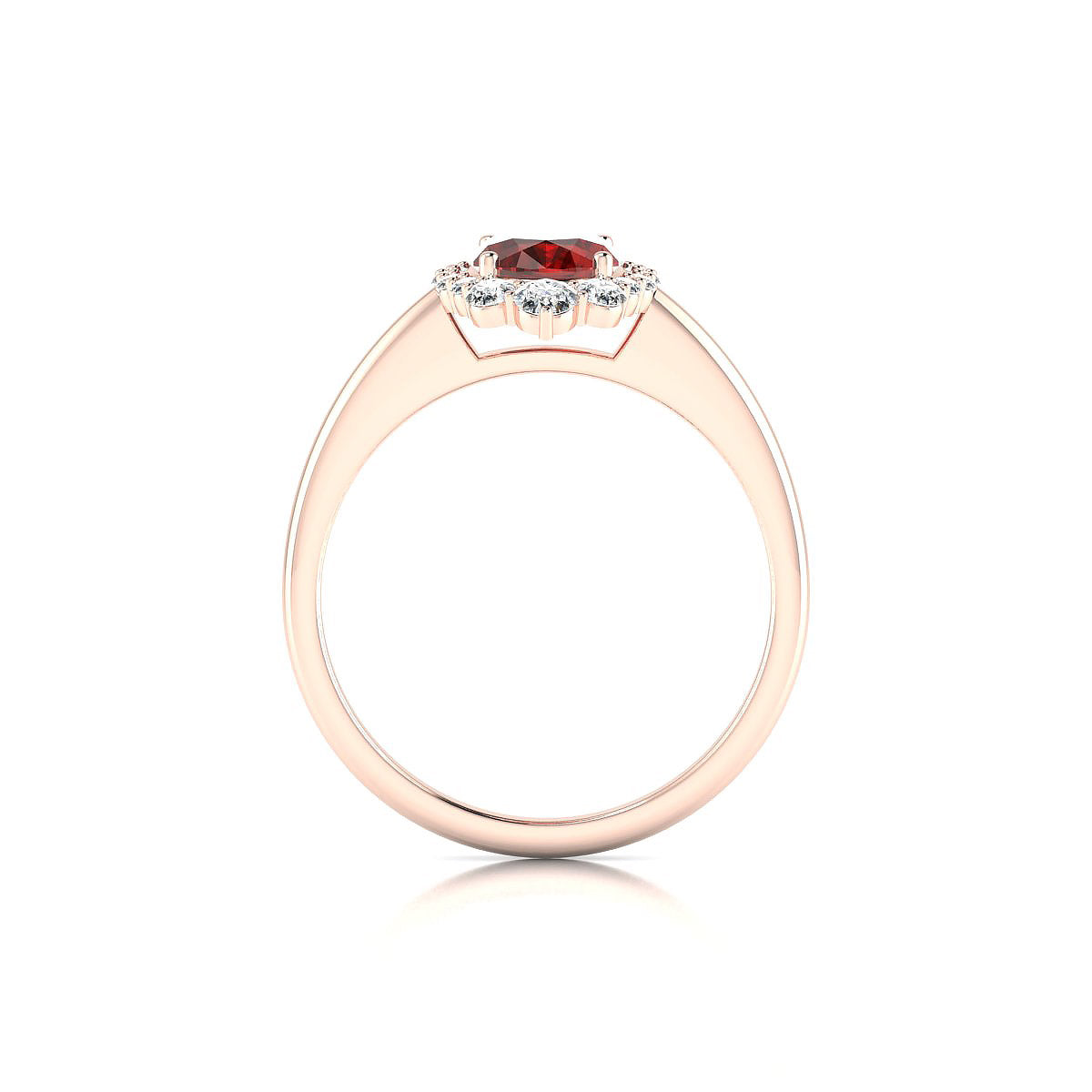 Romance | 18k Rose Gold 8 x 6 mm Oval Garnet Ring