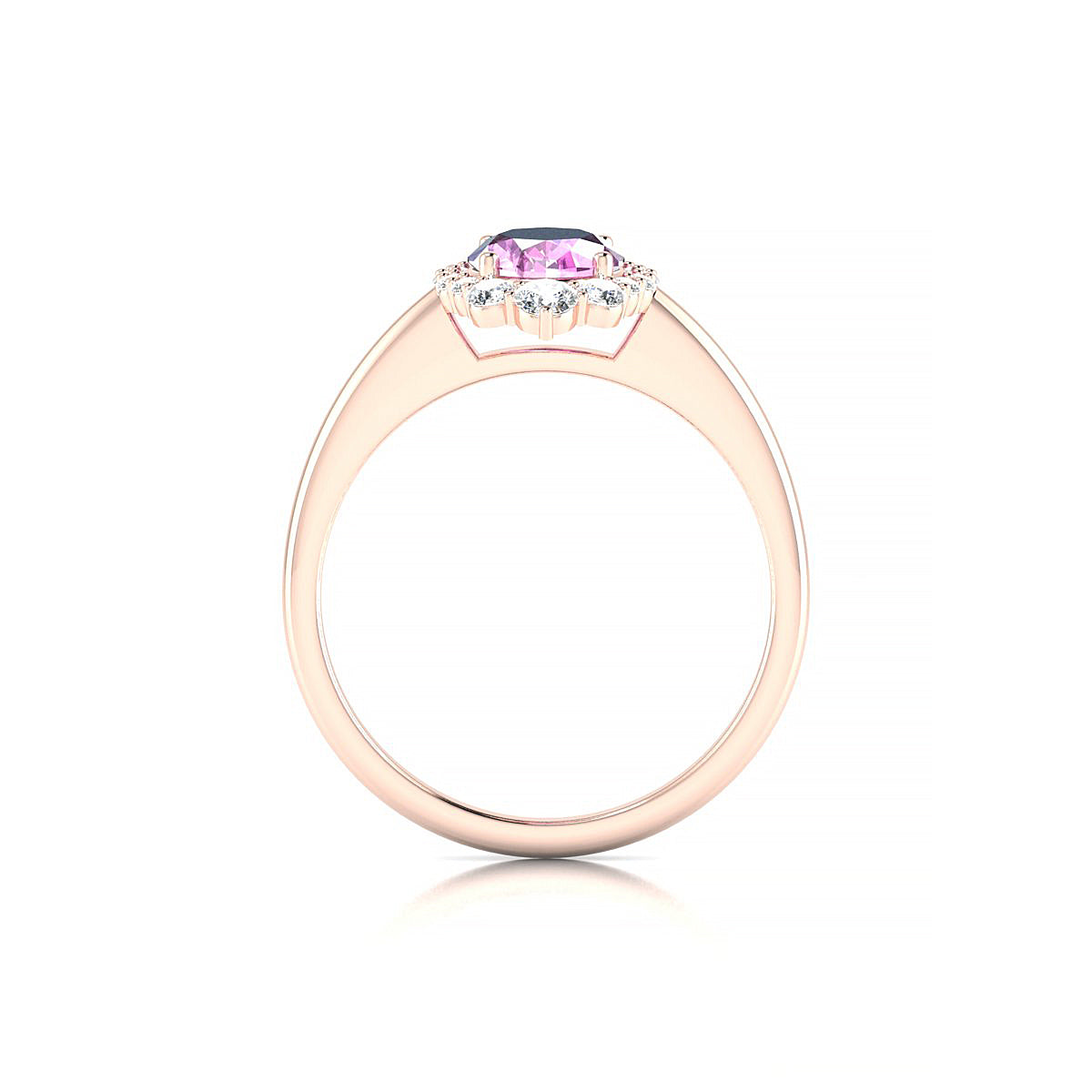 Romance | 18k Rose Gold 8 x 6 mm Oval Pink Sapphire Ring