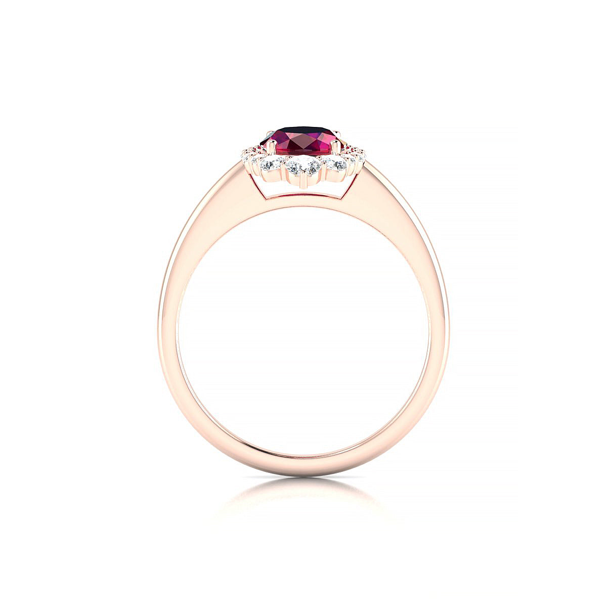 Romance | 18k Rose Gold 8 x 6 mm Oval Ruby Ring
