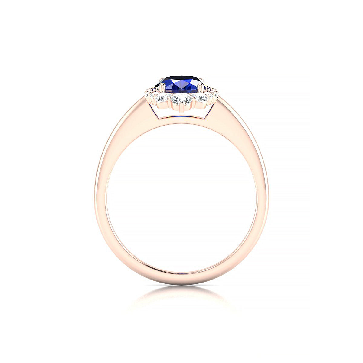 Romance | 18k Rose Gold 8 x 6 mm Oval Sapphire Ring
