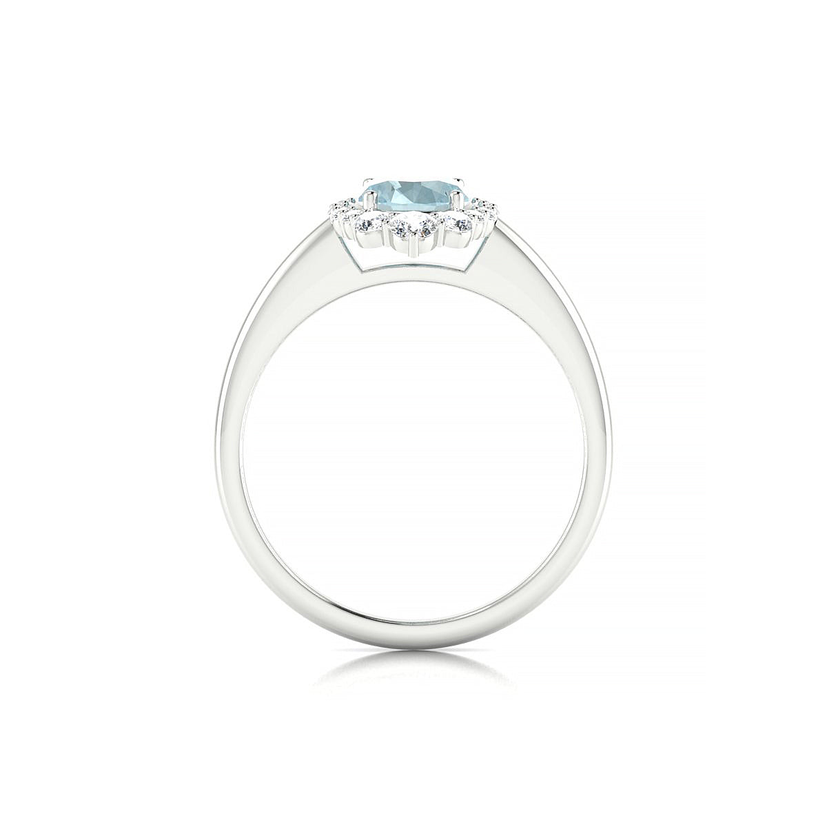 Romance | 18k White Gold 8 x 6 mm Oval Aquamarine Ring