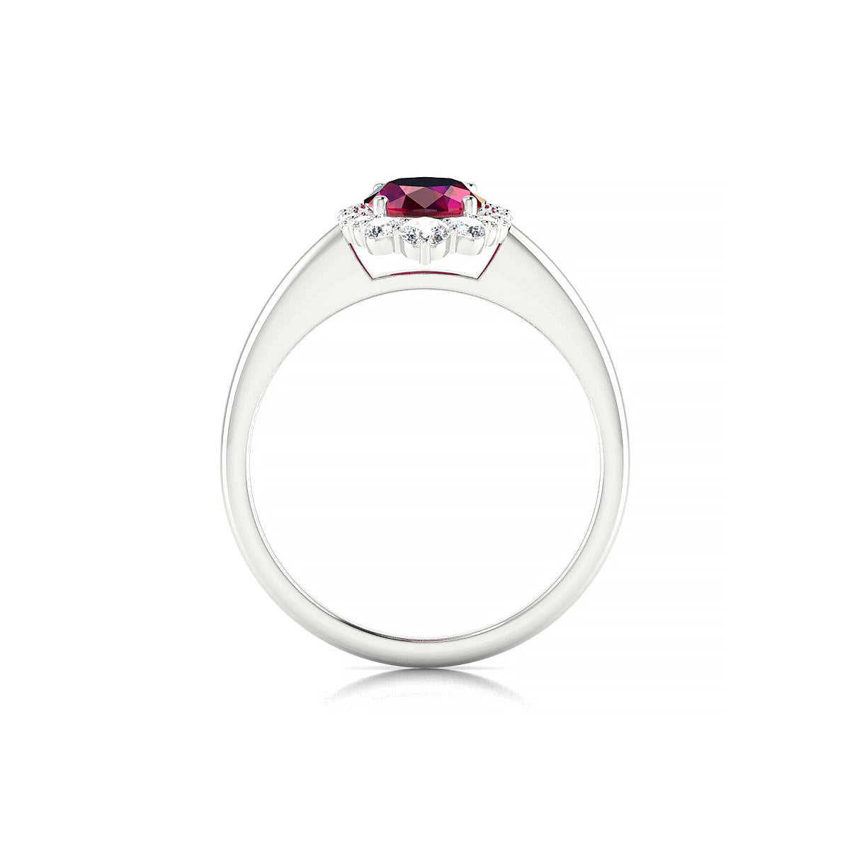 Romance | 18k White Gold 8 x 6 mm Oval Ruby Ring