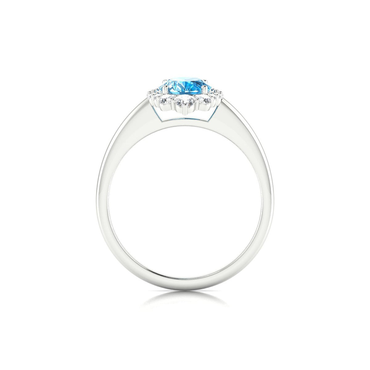 Romance | 18k White Gold 8 x 6 mm Oval Topaz Ring