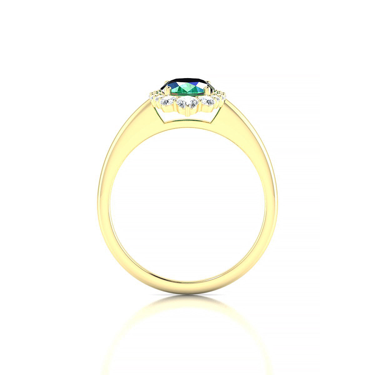 Romance | 18k Yellow Gold 8 x 6 mm Oval Emerald Ring