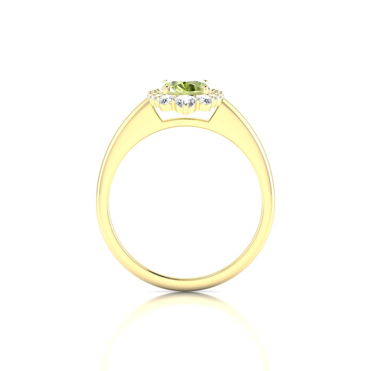 Romance | 18k Yellow Gold 8 x 6 mm Oval Peridot Ring
