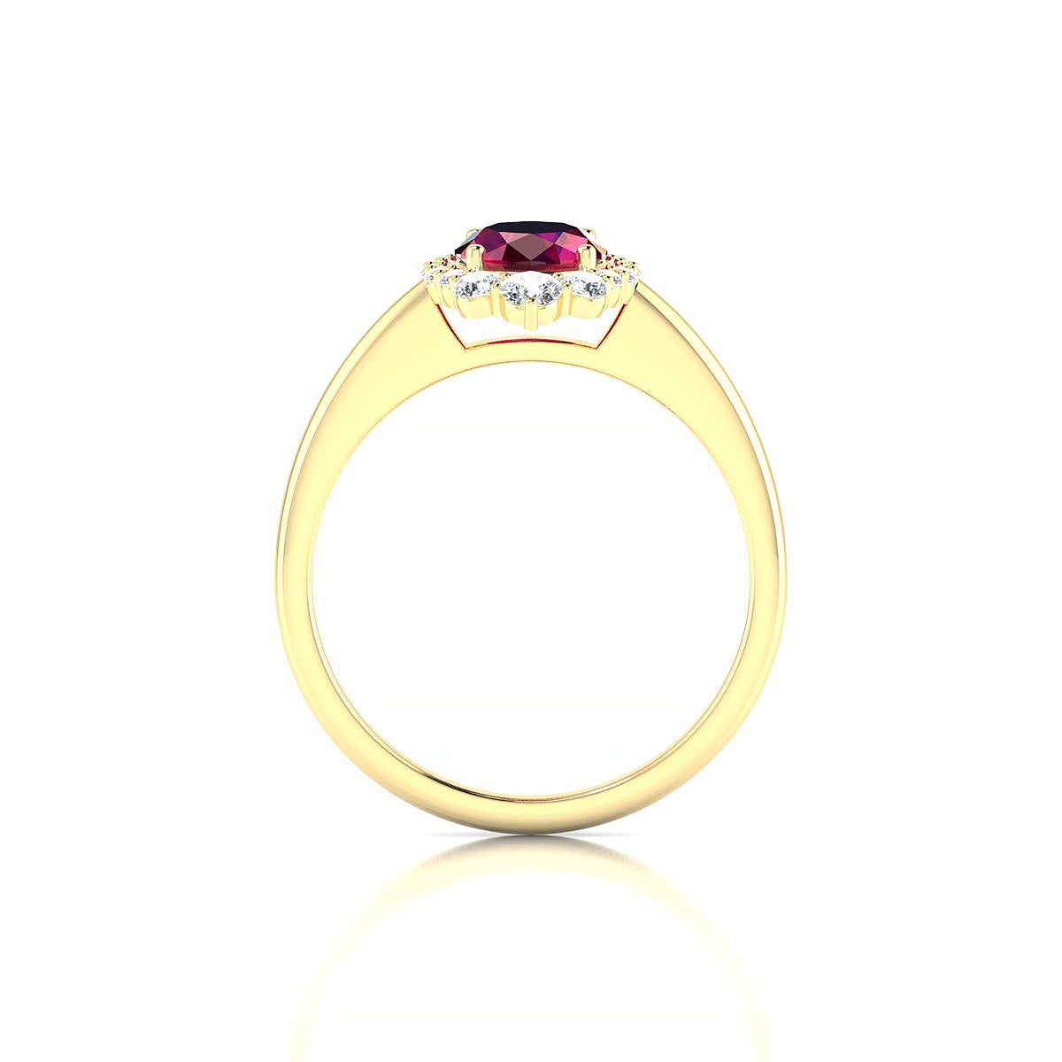 Romance | 18k Yellow Gold 8 x 6 mm Oval Ruby Ring