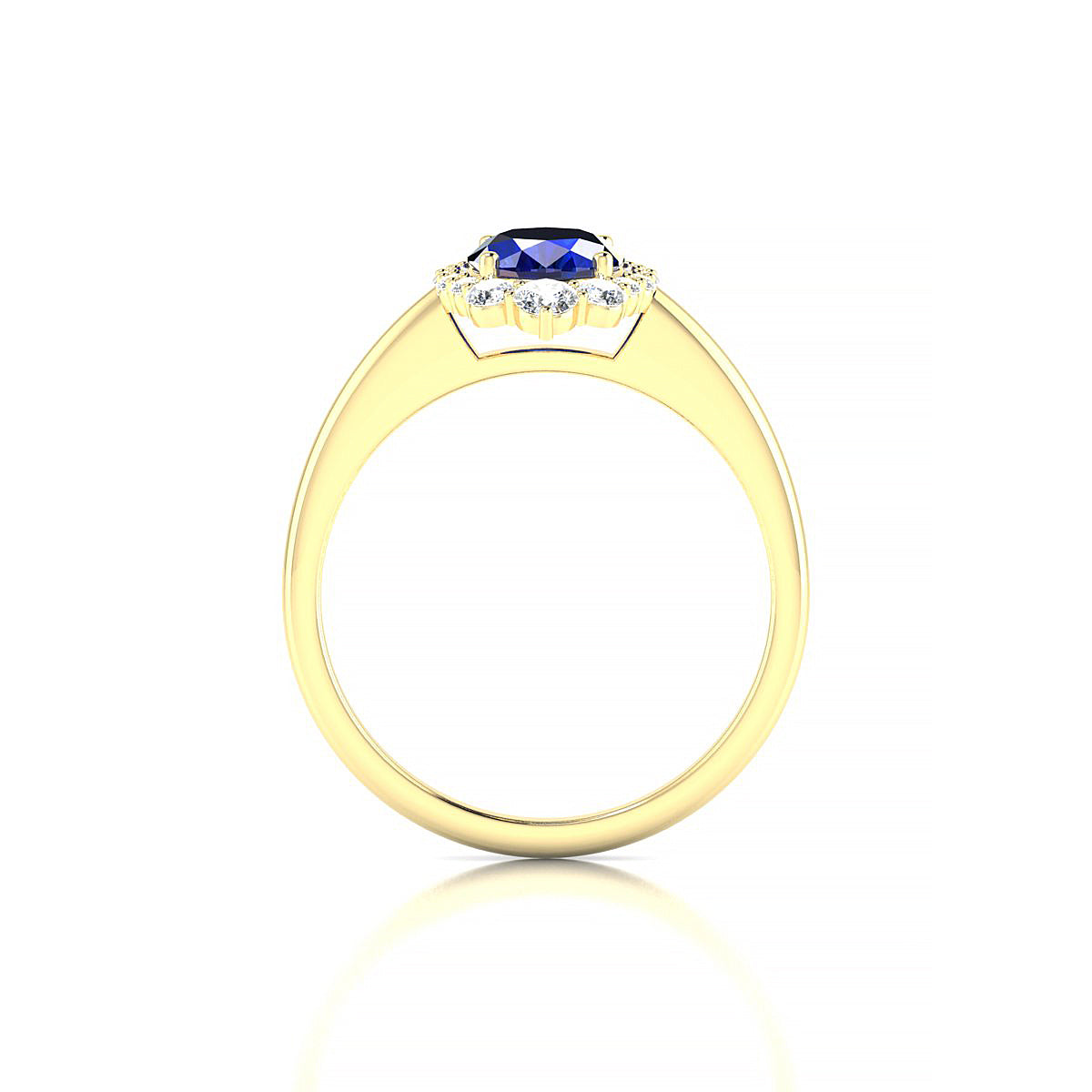 Romance | 18k Yellow Gold 8 x 6 mm Oval Sapphire Ring