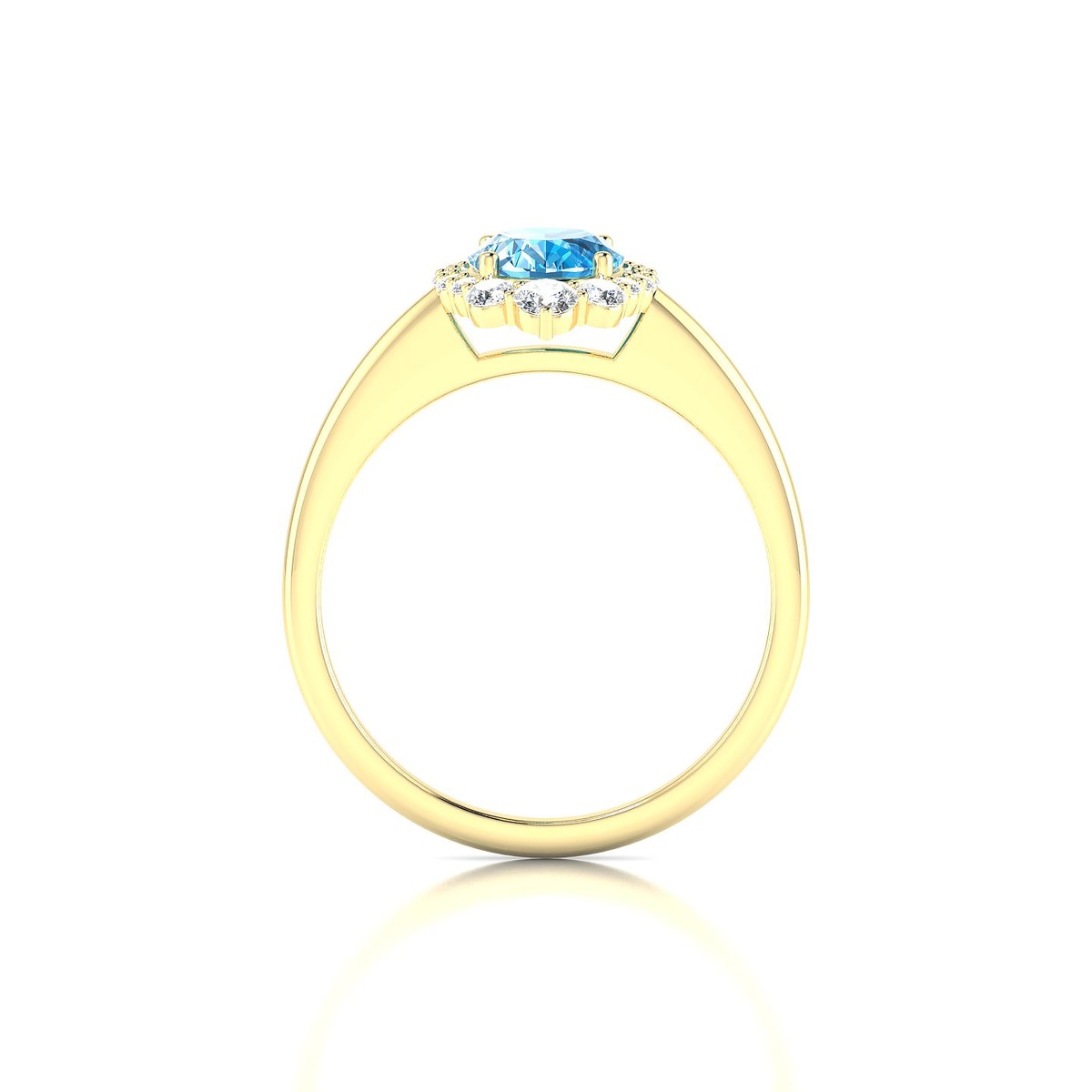 Romance | 18k Yellow Gold 8 x 6 mm Oval Topaz Ring
